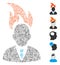 Dash Mosaic Burn Businessman Head Icon