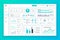 Dashboard admin panel vector design template with infographic elements, chart, diagram, info graphics