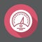Dashboard flat icon. Round colorful button, Gauge circular vector sign with long shadow effect. Flat style design.