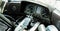 Dashboard of motorcycle steering wheel close-up