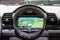 Dashboard navigation mini cooper car