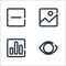 dashboard ui line icons. linear set. quality vector line set such as view, statistics, picture