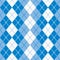 Dashed Argyle in Blue and White