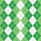 Dashed Argyle in Green and White