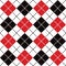 Dashed Argyle in Red, Black and White