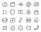 Dashed Outline universal smartphone ui Icons set. Editable user interface stroke icon. Vector thin line vector icon set