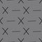 Dashes and crosses on Gray background Seamless repeat pattern Vector.