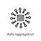 data aggregation icon. Trendy modern flat linear vector data aggregation icon on white background from thin line general