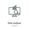 Data analyser outline vector icon. Thin line black data analyser icon, flat vector simple element illustration from editable