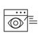 Data analysis, financial business web site observation report line icon