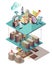 Data Analysis Isometric Concept