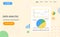 Data analysis landing page template, research, business data on presentation banner, graph and chart