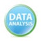 Data Analysis natural aqua cyan blue round button