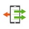 Data analysis, smartphone business transfer information flat icon