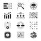 Data analytic silhouette icons