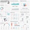 Data analytics vector infographics with clean trendy flat design