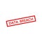 DATA BREACH red Rubber Stamp on white background