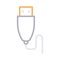 Data cable thin line color vector icon