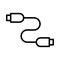 Data cable thin line vector icon