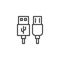 Data cables line icon