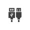 Data cables vector icon