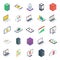 Data Center Isometric Icons Pack