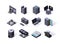 Data center isometric icons set.