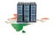 Data Center server racks in India concept, 3D rendering