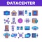 Data Center, Technology Linear Vector Icons Set