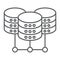 Data Center thin line icon, data and analytics