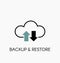 Data cloud icon. Backup and restore sign