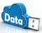 Data Cloud Pen drive Shows Digital Files And