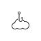 Data cloud phishing line icon