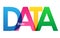 DATA colorful overlapping letters banner