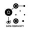 data complexity icon, black vector sign with editable strokes, concept illustration