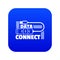 Data connect icon blue vector