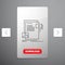 data, document, file, media, website Line Icon in Carousal Pagination Slider Design & Red Download Button