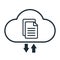 Data document management system on cloud online documentation database technology icon, records keeping, file access sign