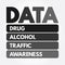 DATA - Drug Alcohol Traffic Awareness acronym, medical concept background