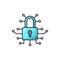 Data encryption, information secure outline icon