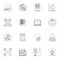 Data encryption linear icons set. Security, Cryptography, Confidentiality, Protection, Privacy, Decryption, Cipher line