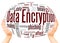 Data Encryption word cloud hand sphere concept