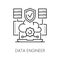Data engineer or IT specialist icon, web internet