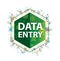 Data Entry floral plants pattern green hexagon button