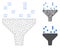 Data Filter Vector Mesh Carcass Model and Triangle Mosaic Icon