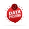 Data fishing, hacker attack. Computer hack concept. Cyber security concept. Message icon