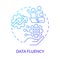 Data fluency blue gradient concept icon