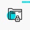 Data, Folder, Password, Protection, Secure turquoise highlight circle point Vector icon