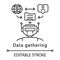 Data gathering linear icon