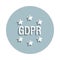 Data, gdpr badge icon. Simple glyph, flat vector of gdpr icons for ui and ux, website or mobile application